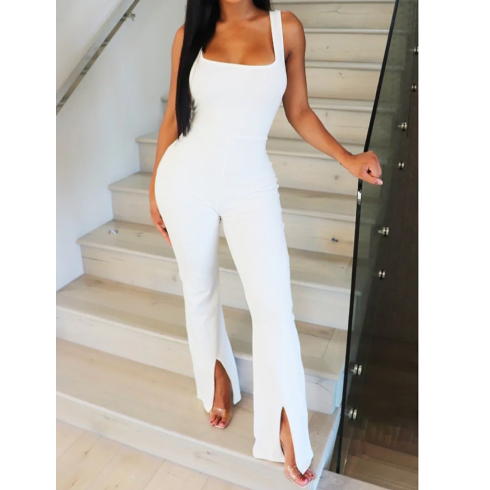 Brand new w tags PrettyLittleThing white jumpsuit
